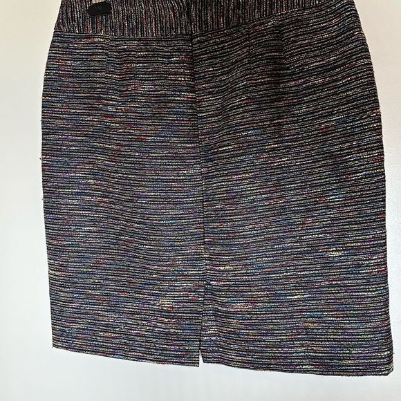 Loft multi colored mini pencil skirt size 6. Black with rainbow striped mini - Picture 10 of 10
